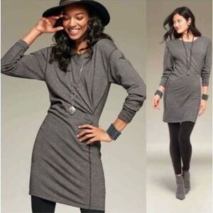 Cabi Put On Sweatshirt Dress Heather Gray Long Sleeve #3650
